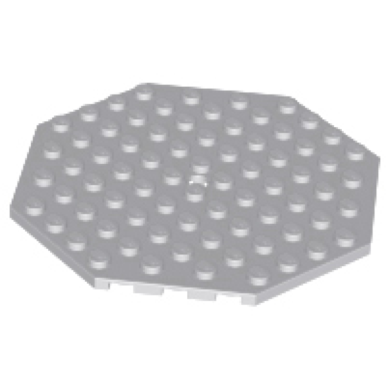 Plaat, Aangepast 10x10 achthoekig met gat Light Bluish Gray